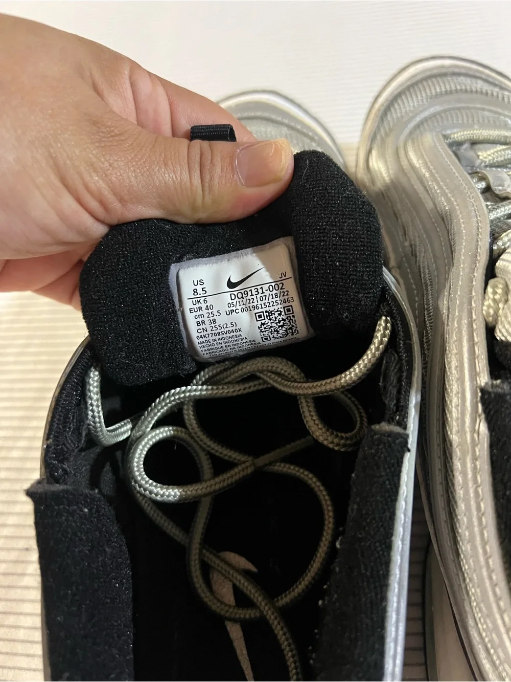Nike Men’s Silver, Black & Red Air Max-Style Sneakers